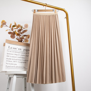 Gonna lunga <span class=keywords><strong>a</strong></span> pieghe da donna gonna <span class=keywords><strong>a</strong></span> <span class=keywords><strong>vita</strong></span> <span class=keywords><strong>alta</strong></span> <span class=keywords><strong>a</strong></span> linea di raso <span class=keywords><strong>gonne</strong></span> da donna stile coreano gonna di media lunghezza - Product Image 6