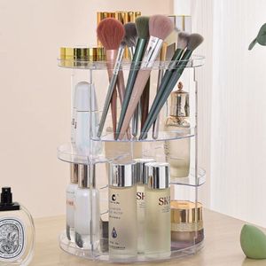 Rõ ràng mỹ phẩm lưu trữ hộp 360 xoay mỹ phẩm tổ chức Tabletop chăm sóc da Son môi trang điểm lưu trữ Kệ - Product Image 6