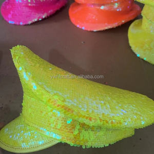 HLC Compra Gorro de Capitán con Lentejuelas Rojo, Verde, Rosa, Dorado, Naranja y Amarillo de los Años 80 para Disfraces, Fiestas y Decoración de Festivales - Product Image 5