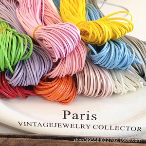 Colored Pu Flat Leather Cord 2mm <b>Braided</b> Cord For Diy Bracelet Necklace Bag Chain Mobile Phone <b>Accessory</b> Material - Product Image 4