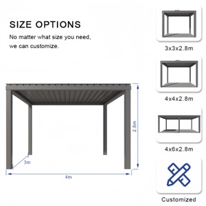 Pergola bioclimatique en aluminium de haute qualité, sur mesure, moderne, luxueuse, motorisée, pour jardin extérieur, toit de gazebo, écologique - Product Image 4