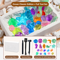 Kit d'excavation d'œufs de dinosaures, ensemble de jouets d'archéologie avec 12 figurines de dinosaures et outils, cadeau éducatif STEM pour enfants