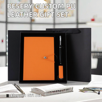 Buku Catatan Kulit PU A5 Besery Grosir Kustom untuk Konferensi Bisnis, Perayaan Ulang Tahun, Hari Ayah, Paskah, Dilengkapi Pulpen dan USB Drive