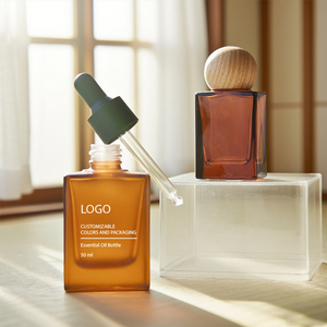 Flacon compte-gouttes en verre brun de protection UV de 0.5oz 1oz avec col à vis, récipient en vrac en gros pour les soins de la peau et les parfums de bricolage - Product Image 3