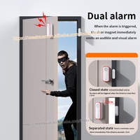 Capteur magnétique de porte WiFi Tuya, alarme intelligente pour porte et fenêtre, alarme sonore et lumineuse, surveillance à distance, armement et désarmement en un clic