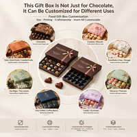 Boîte en papier rigide de luxe pour emballages alimentaires, bonbons, chocolats, biscuits, avec impression personnalisée du logo en bronze, deux pièces, base et couvercle