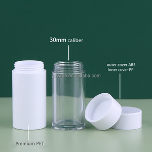 กระปุกใส่ขวดพลาสติกสำหรับสัตว์เลี้ยงแบบใสขนาด30ก. 40ก. 50ซีซี60ก. 30มล. 30CC ปากกาปากกว้างทรงตรง - Product Image 6