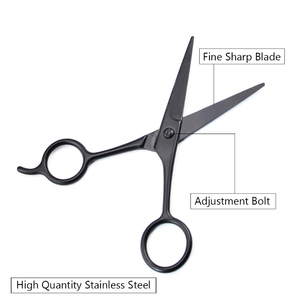 Bán Buôn Chuyên Nghiệp <span class=keywords><strong>Made</strong></span> Hộ Gia Đình Sharp Râu Chăm Sóc Thép Không Gỉ Kéo Màu Đen Với Logo - Product Image 2