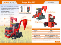 DAWN AGRO Moulin à riz commercial simple à haut rendement (500-600 kg/h) avec options diesel et élévateur à tamis vibrant