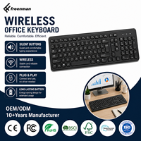 Clavier d'ordinateur sans fil silencieux à 104 touches, anti-ghosting, pour bureau et domicile, vente en gros à prix réduit