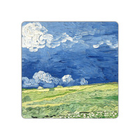 Tapete de Mahjong de Goma Gruesa Antideslizante, Reductor de Ruido y Fácil de Limpiar con Diseño de la Famosa Pintura de Van Gogh