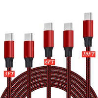 Pour Samsung USB Type C Câble 3ft 6ft 10ft Tressé En Nylon + Aluminium Métal Fin QC 3.0 Charge rapide 3A USB-A à USB-C Chargeur Câble