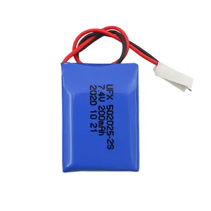 China Lithium Cell Manufacturer Customized High Quality Rechargeable Battery PACK UFX 502025 2S 200mAh 7.4V For Electric Toy