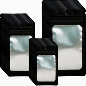 Bolsas <span class=keywords><strong>de</strong></span> aluminio <span class=keywords><strong>de</strong></span> alta barrera negras con fondo plano, reutilizables, para almacenar granos <span class=keywords><strong>de</strong></span> café, con válvula - Product Image 1