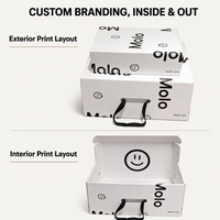Boîte d'emballage en carton ondulé grand format de luxe, recyclée, pliable, avec logo personnalisé, couleur personnalisée, vernissage, pour chaussettes, vêtements en fourrure, chaussures
