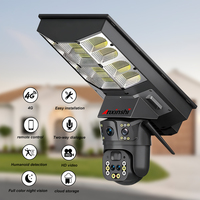 Caméra de Surveillance Solaire Sans Fil Tout-en-un 12 Mpx à Lentilles Multiples, Projecteur Solaire PTZ avec Caméra Solaire Sans Fil 4G et Batterie 18000 mAh