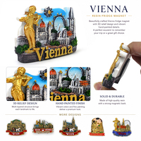 Aimant de réfrigérateur 3D personnalisé en résine, thème Grèce, architecture grecque, souvenir touristique, autocollant magnétique pour réfrigérateur, vente en gros