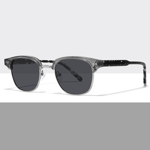 Gafas de Sol de Acetato con Montura Semi-Rimless Estilo Europeo para Hombre, Polarizadas UV400, Protección Solar para Conducir, Atuendos Modernos, Hechas en Wenzhou - Product Image 3