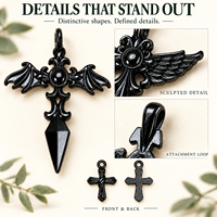 Breloques en métal DIY en gros, pendentifs noirs pour carnets, agendas, marque-pages, cadeaux et décorations artisanales