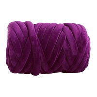 Fil géant tubulaire fantaisie en velours super doux teint 100 % polyester, anti-boulochage, écologique, pour tricot à la main – Prix de gros