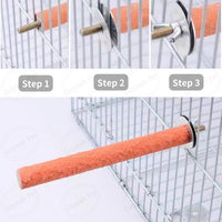 Accessoires de cage à oiseaux colorés pôle de support d'oiseau rugueux bâton de meulage de patte de perroquet en bois naturel