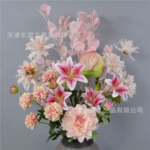 Vase à fleurs rose Dongchen Crafts en soie PU, décorations de table de mariage - Product Image 2