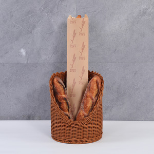 Bolsa de papel kraft personalizada para baguette francesa, reciclable, con impresión de logotipo - Product Image 3