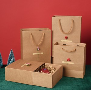 Boîte-cadeau de tiroir en papier kraft imprimé de logo personnalisé pour les femmes ensemble d'écharpe de Noël artisanat sous-vêtements chaussettes boîte-cadeau de Noël vide - Product Image 3