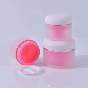 Di alta qualità 30g 50g 100g 150g confezione cosmetica rosa contenitori per la cura della pelle PP vasetto di plastica crema per il viso con linea d'<span class=keywords><strong>argento</strong></span> - Product Image 3
