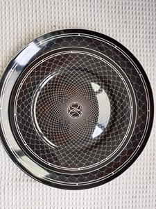 Ensemble de 3 assiettes à dîner en porcelaine noire de style européen, écologiques et compétitives, avec incrustations dorées - Product Image 6