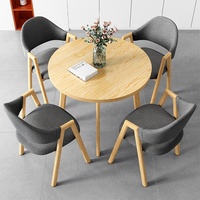 Meubles de restaurant commerciaux, ensemble de table à manger ronde de petite taille avec 4 chaises