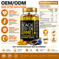 OEM Private Label Minyak Habbatussauda Hitam dalam Bentuk Permen Jeli Antioksidan 90 Buah 500mg 2% Thymoquinone Cold Pressed Vegan Halal Dewasa