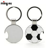Porte-clés de football en métal, cadeaux de fête d'équipe sportive, zone des fans, bricolage, nom, sublimation, porte-clés ouvre-bouteille de football vierge