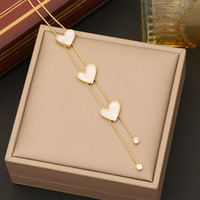 Set Kalung & Anting Baja Tahan Karat, Liontin Rantai & Anting Tusuk Senada, Hipoalergenik Tahan Air Warna Emas Perak Hadiah OEM