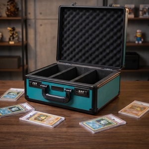 Boîte de rangement pour cartes Pokémon et <span class=keywords><strong>One</strong></span> <span class=keywords><strong>Piece</strong></span>, en aluminium, 3 rangées, robuste, avec serrure à combinaison, pour cartes gradées PSA BGS - Product Image 2