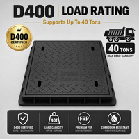 Couvercle de regard robuste en PRV D400, grille de tranchée en fibre de verre pour drainage routier et projets municipaux