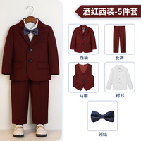 Ensemble gilet et costume décontracté pour bébés garçons, style gentleman, pour cérémonie, piano, hôte, en tissu à motifs de dessins animés