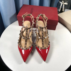 Borchia <span class=keywords><strong>tacchi</strong></span> alti da donna primavera nuova fibbia a una linea tacco sottile a punta stile fata sandali <span class=keywords><strong>arancioni</strong></span> estivi - Product Image 3