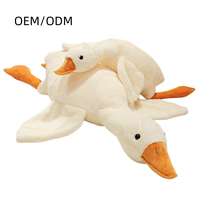 Grande peluche canard blanc super douce avec rembourrage en coton PP, couverture lavable, oreiller de sommeil pour garçons et filles, cadeau d'anniversaire