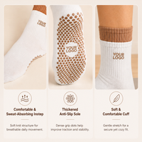Chaussettes antidérapantes de haute qualité pour femmes, chaussettes de sport d'intérieur, de fitness, de danse, de pilates, chaussettes de yoga personnalisées