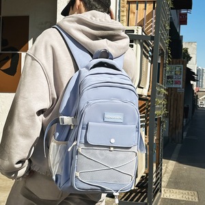 Student <b>Backpack</b> 18 In Unisex School Education <b>Black</b> White Blue Pink Letter Pattern Interior Zipper Pocket - Product Image 4