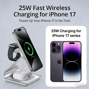 แท่นชาร์จไร้สายแบบพกพา 3-in-1 อเนกประสงค์ <span class=keywords><strong>25W</strong></span> รุ่นใหม่ปี 2026 พร้อมที่วางโทรศัพท์แม่เหล็กสำหรับ <span class=keywords><strong>Apple</strong></span> - Product Image 6
