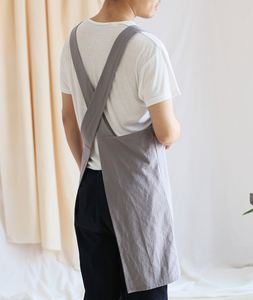 Tabliers de cuisine vintage en coton et lin sans nœuds, personnalisables avec logo, pour chefs, cuisiniers, pâtissiers et restaurants (vente en gros) - Product Image 6