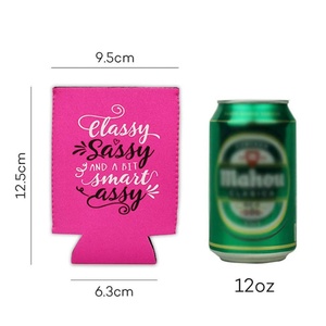 Nouveau porte-canette en néoprène OEM personnalisé pour usine, style classique, pour bière, boisson, café, tasse, bouteille, avec logo imprimé par sublimation - Product Image 2