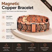 Joyería Magnética de Cobre Puro, Pulsera de Terapia Magnética con Eslabones, Hebilla de Correa de Reloj Geométrica Vintage, Venta al por Mayor Personalizada