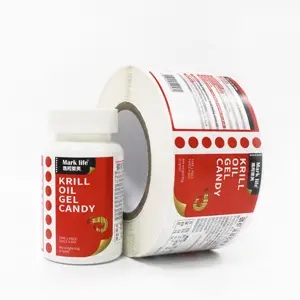 Stiker produk makanan kustom stiker label makanan kesehatan pembuat cetak kemasan label ganda tahan air
