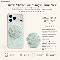 Support de téléphone magnétique pliable en acrylique imprimé sur mesure de luxe avec béquille et coque en silicone doux au toucher pour iPhone 18 17
