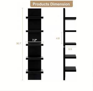 Étagère murale moderne à 5 niveaux avec construction en MDF et design gain de place pour la décoration et le rangement à domicile - Product Image 2