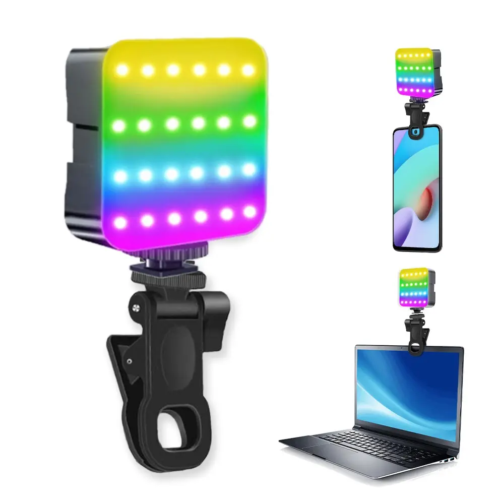 Luz LED para câmera RGB 84pcs Iluminação para Fotografia Recarregável Stepless Ajustável LED Anel de Luz para Vídeo Selfies