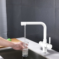 Eau chaude froide blanche mate de haute qualité et refroidisseur eau potable pétillante 5 en 1 robinet de cuisine osmose inverse robinet 5 voies